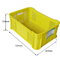 Owocowa żółta plastikowa skrzynia do układania w stosy Plastikowe pudełka do wielokrotnego użytku